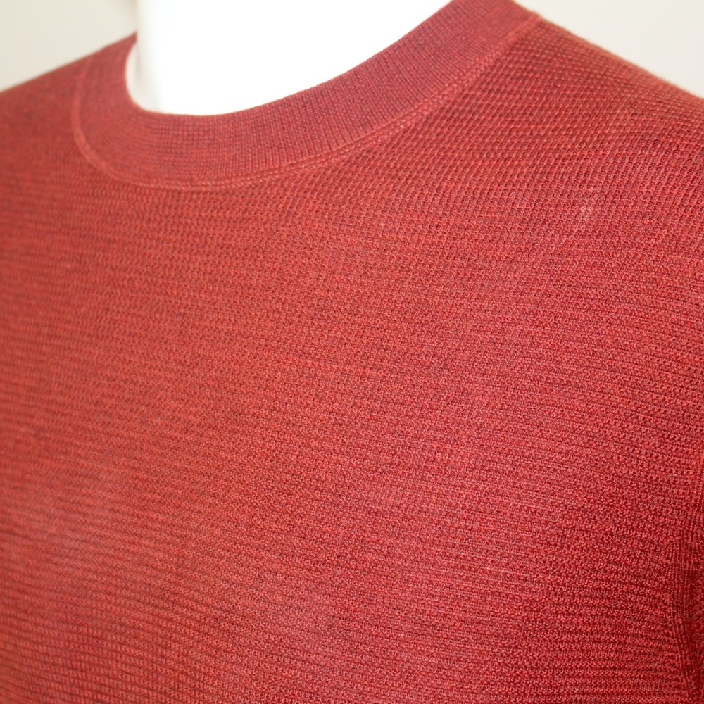 Men's Waffle Patterned Crewneck Sweater